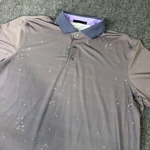 Greyson Clothiers Mens XL Star Constellation Print Golf Polo Grey Purple Ombre